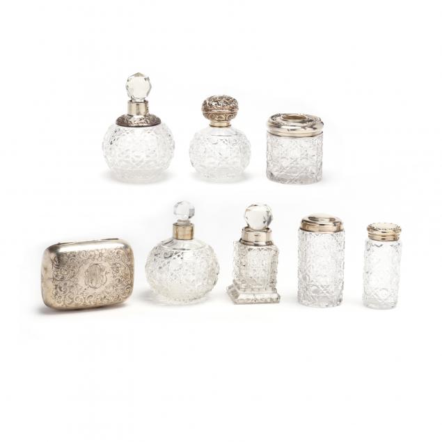 a-group-of-sterling-silver-cut-glass-vanity-accessories