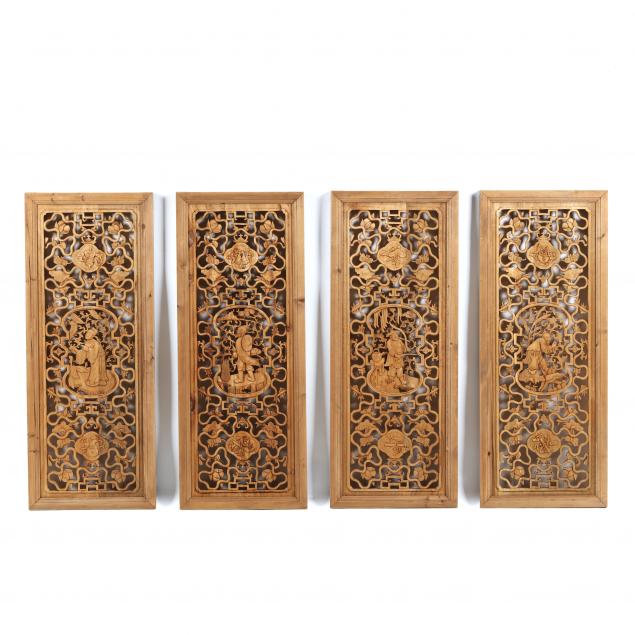 a-set-of-four-chinese-carved-wooden-architectural-panels