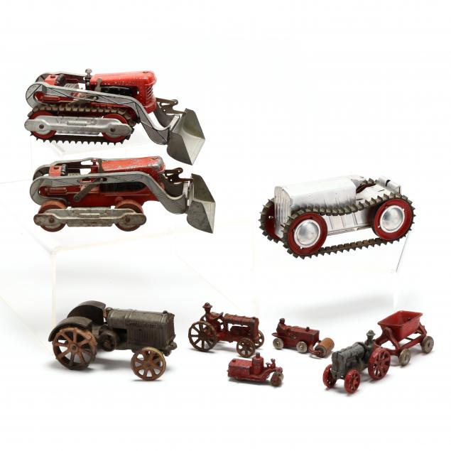 a-selection-of-eight-toys-farm-and-road-vehicles