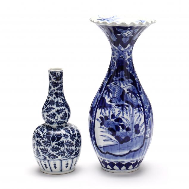 two-asian-blue-and-white-porcelain-vases