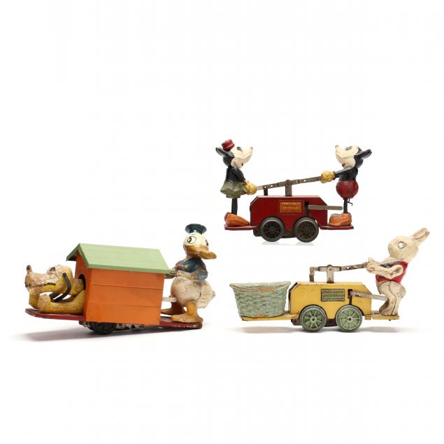 three-vintage-lionel-hand-cart-toys