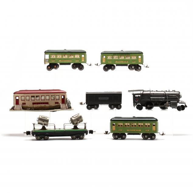 lionel-pre-war-o-gauge-engine-and-five-cars