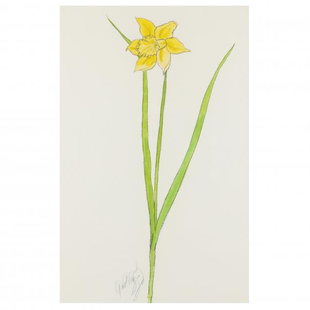 large-contemporary-painting-of-a-daffodil-signed
