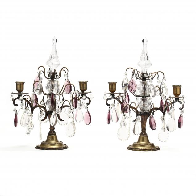 a-pair-of-brass-and-drop-prism-two-light-candelabra
