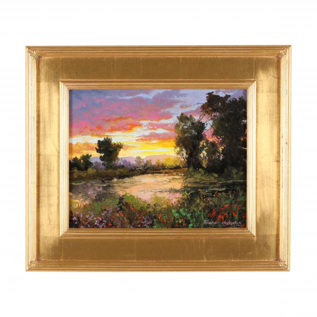 thomas-dedecker-american-b-1951-i-sunset-reflection-on-river-i
