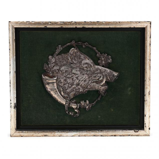 framed-continental-silverplate-boar-relief-mount