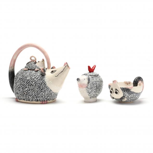 betsy-vaden-possum-and-hedgehog-pottery-grouping