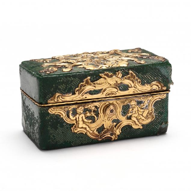 antique-continental-shagreen-and-copper-gilt-mounted-traveling-inkwell
