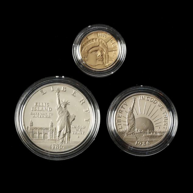 1986-liberty-gold-silver-and-clad-proof-coin-set