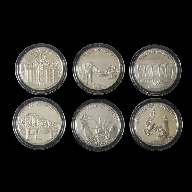 six-sterling-silver-medallions-featuring-new-york-city-landmarks