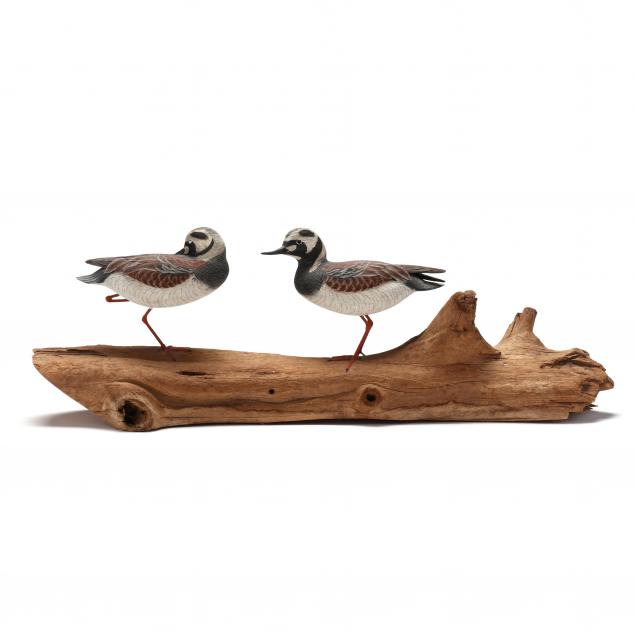 curtis-waterfield-va-1926-2017-pair-of-ruddy-turnstones-mounted-on-driftwood