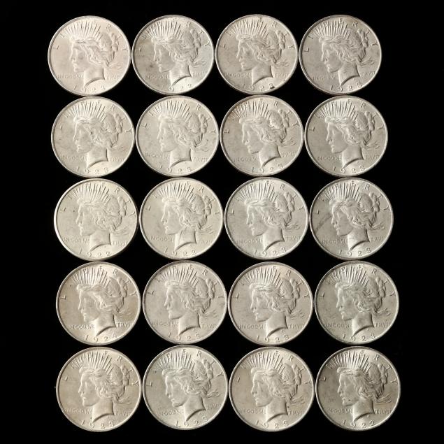 twenty-20-uncirculated-peace-silver-dollars