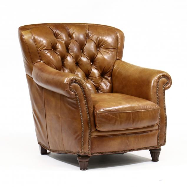 bernhardt-leather-upholstered-club-chair