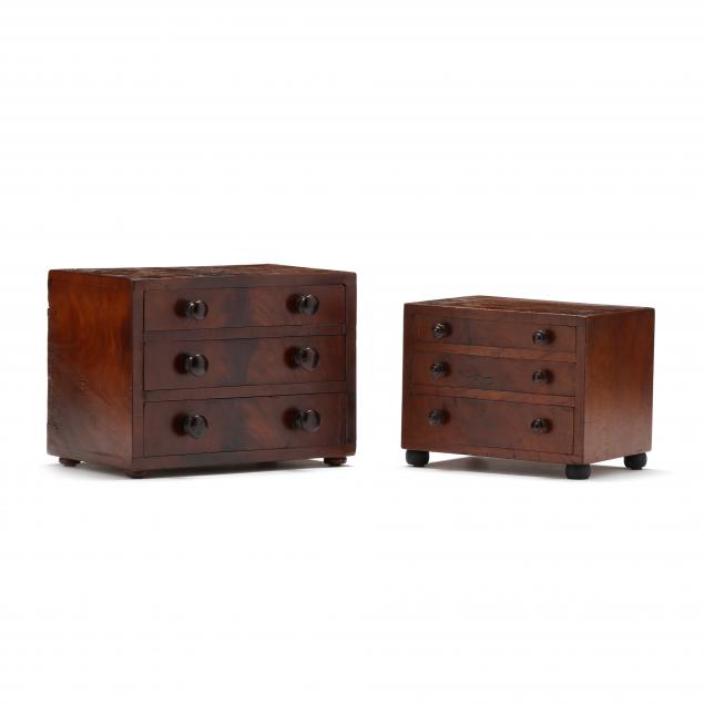 two-southern-mahogany-miniature-chest-of-drawers