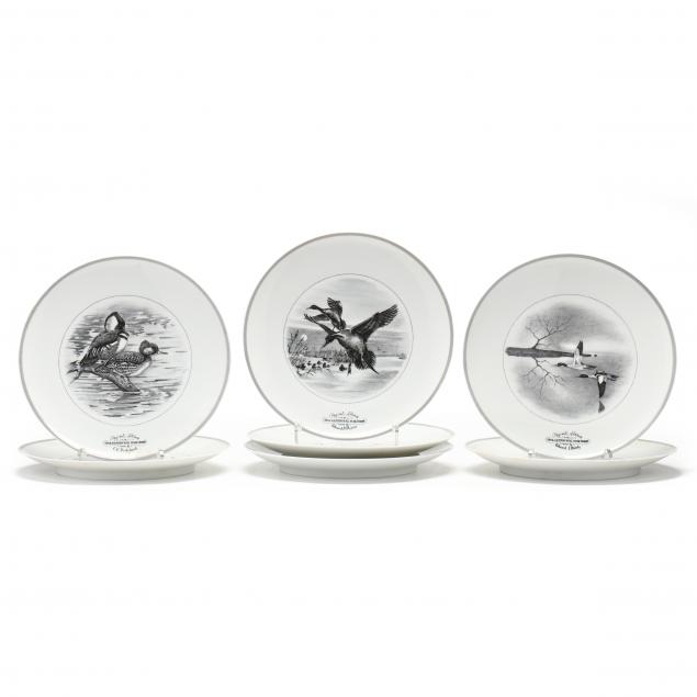 set-of-seven-limoges-duck-stamp-plates