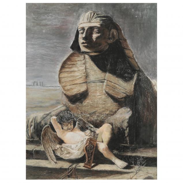 a-large-contemporary-painting-of-a-sleeping-cupid-with-sphinx