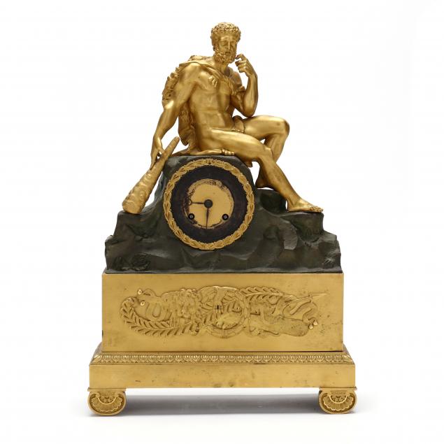 french-neoclassical-patinated-and-dore-bronze-hercules-mantel-clock