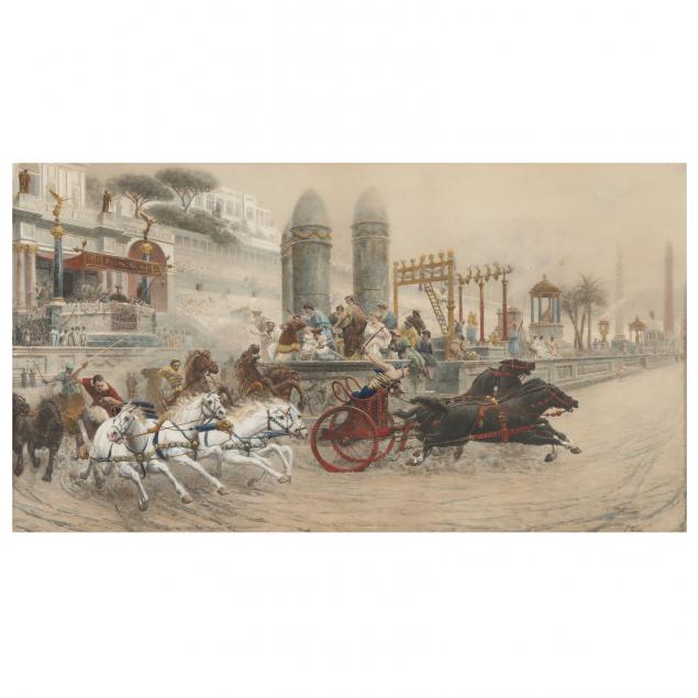 vintage-print-of-a-roman-chariot-race