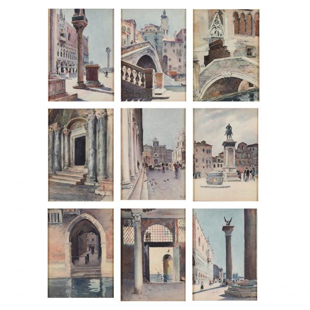 pierre-vignal-french-1855-1925-nine-framed-venetian-scenes