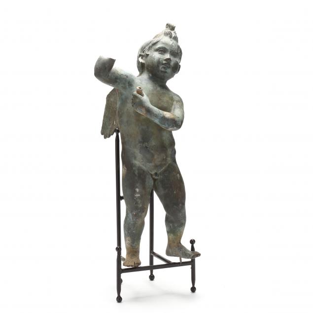 antique-continental-lead-statue-of-a-cherub