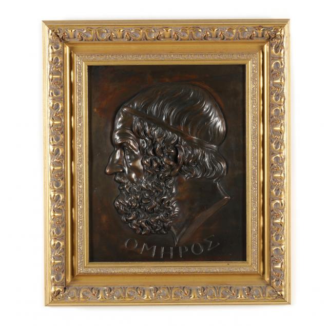 an-antique-portrait-plaque-of-homer-in-profile