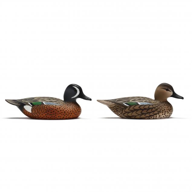 oliver-tuts-lawson-md-b-1938-pair-green-winged-teal-miniatures