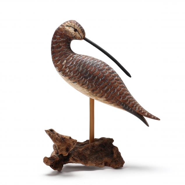 maurice-pease-nc-preening-yellowlegs-mounted-on-driftwood