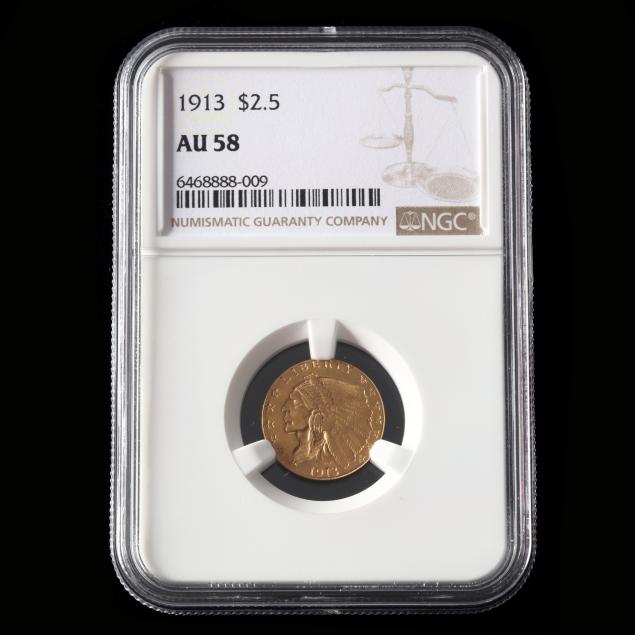 1913-indian-head-2-50-gold-quarter-eagle-ngc-au58