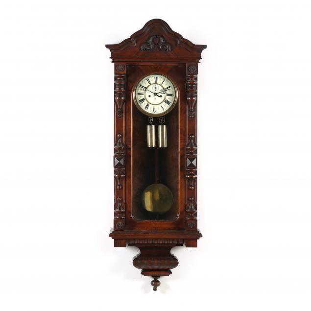 gustav-becker-antique-viennese-walnut-regulator-wall-clock