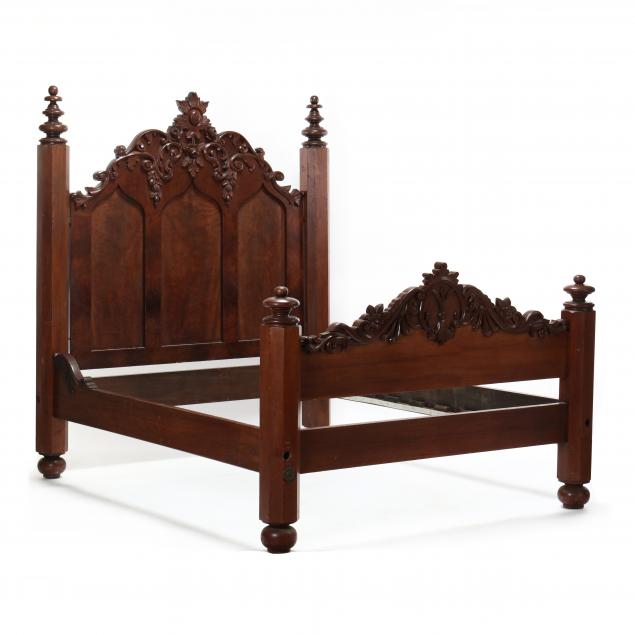 attributed-thomas-day-queen-size-walnut-bedstead