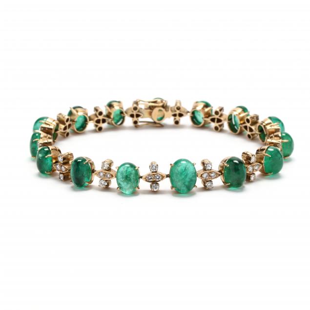 vintage-gold-emerald-and-diamond-bracelet