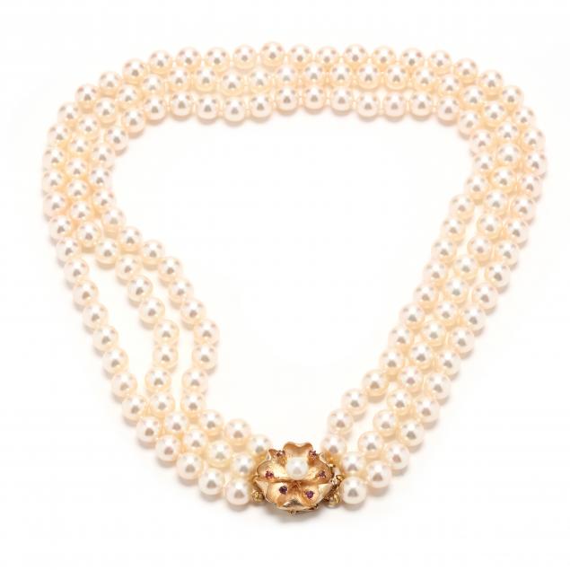 triple-strand-pearl-necklace-with-gold-and-ruby-clasp