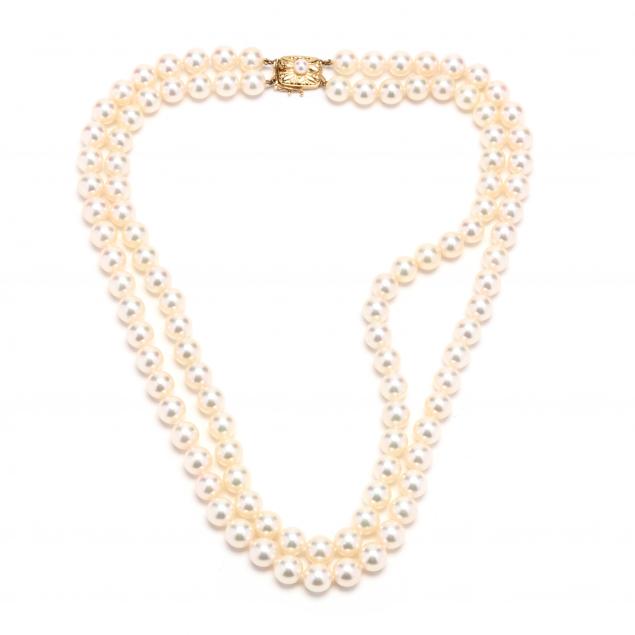double-strand-pearl-necklace-with-gold-clasp-mikimoto