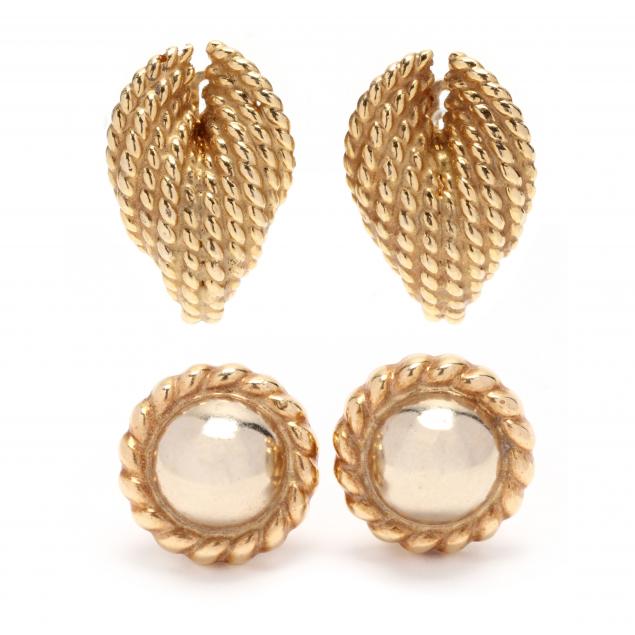 two-pairs-of-gold-earrings