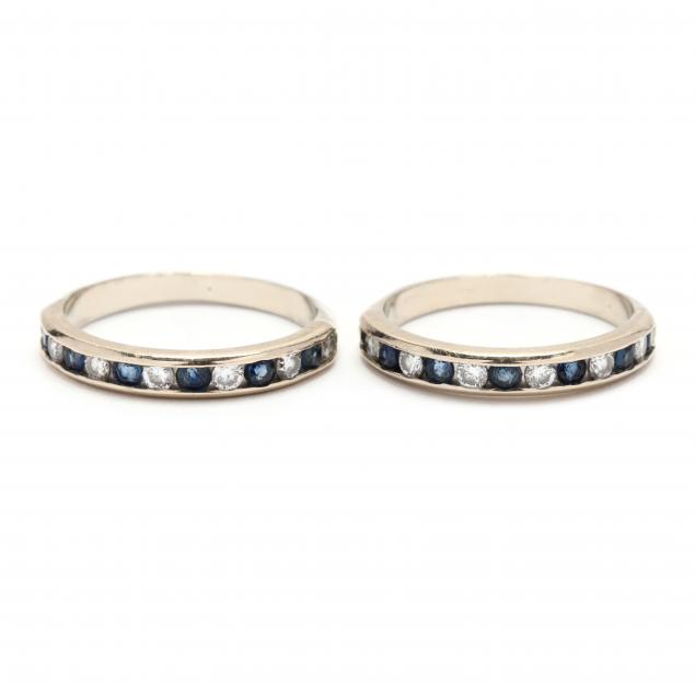 pair-of-white-gold-diamond-and-sapphire-bands