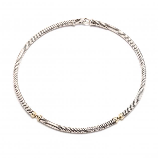 sterling-silver-and-gold-choker-necklace-david-yurman
