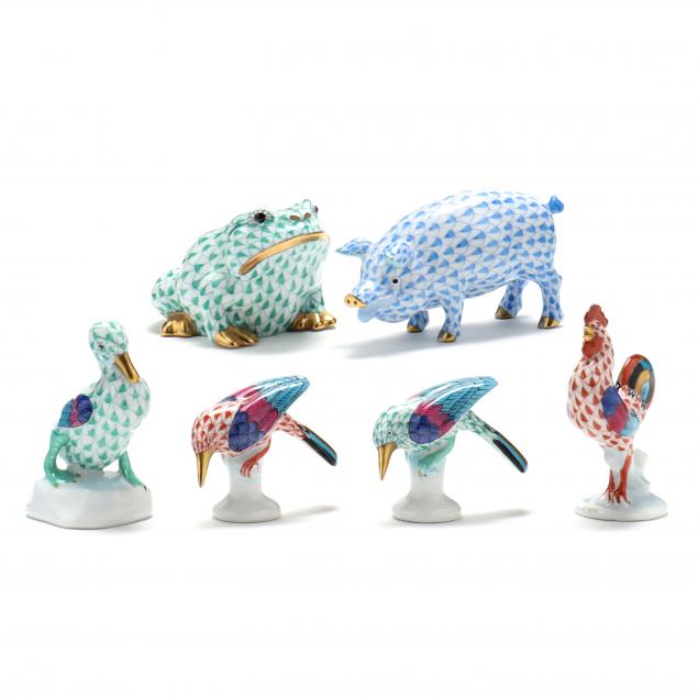 six-herend-porcelain-animals