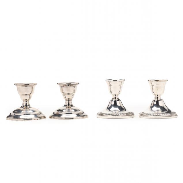 two-pairs-of-american-sterling-silver-low-candlesticks