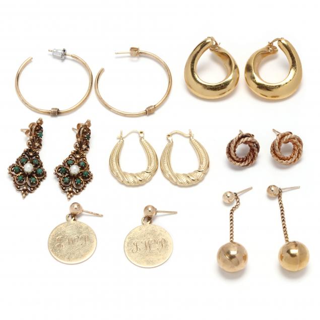 seven-pairs-of-gold-earrings