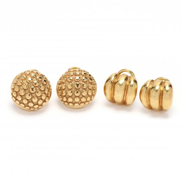 two-pairs-of-gold-earrings