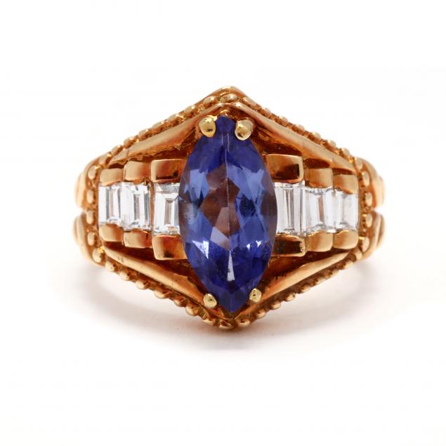 gold-tanzanite-and-diamond-ring