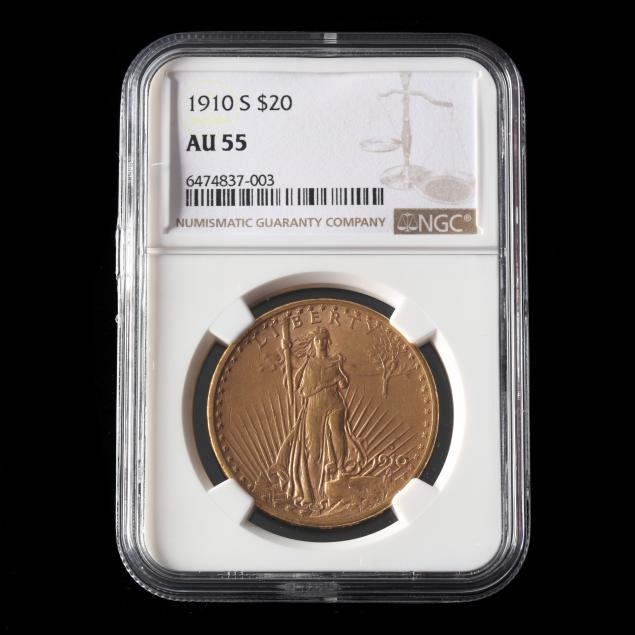 1910-s-saint-gaudens-20-gold-double-eagle-ngc-au55