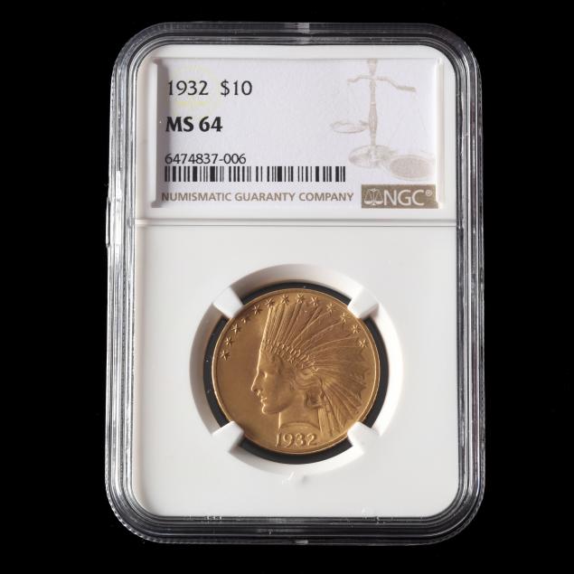 1932-10-indian-head-gold-eagle-lustrous-ngc-ms64