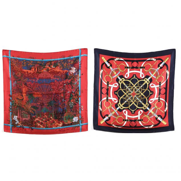 two-silk-scarves-hermes