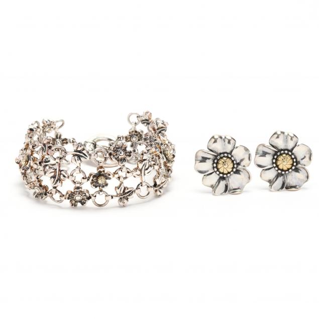 sterling-silver-and-gold-bracelet-and-earrings-ann-king