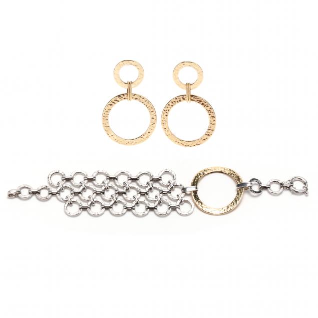 bi-color-gold-bracelet-and-earrings