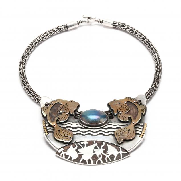 mixed-metal-and-gem-set-necklace