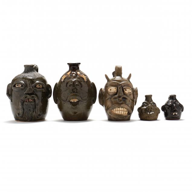 five-southern-folk-pottery-face-jugs