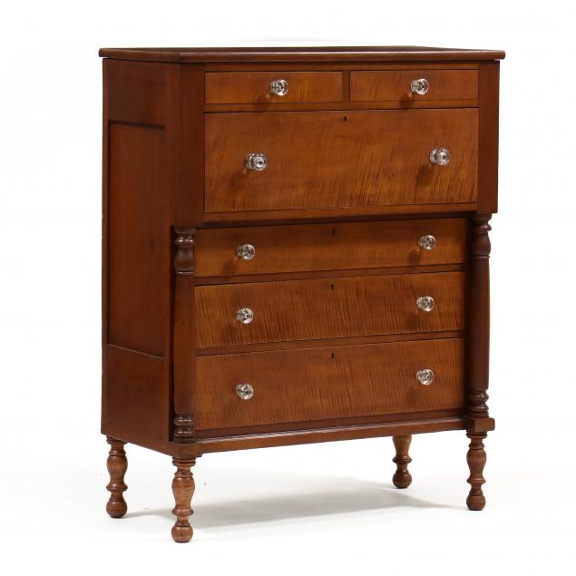 american-sheraton-cherry-and-tiger-maple-chest-of-drawers
