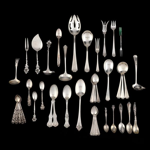 a-grouping-of-42-american-sterling-silver-flatware-items